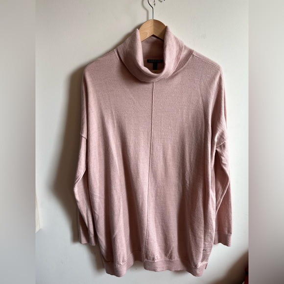 Eileen Fisher 100% Merino Wool Pink Turtleneck Sweater Top - Picture 10 of 11